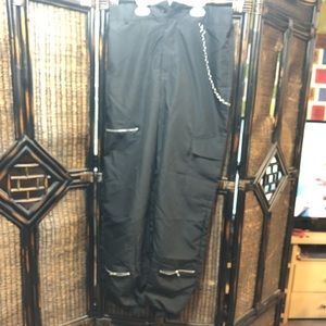 Black cargo pants w chain